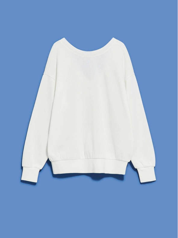 Moodo Weißer Damen-Kapuzenpullover Moodo