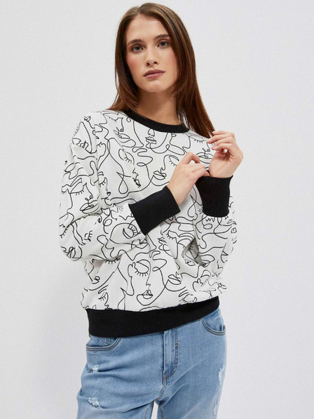 Moodo Schwarz-weißes Damen-Sweatshirt Moodo