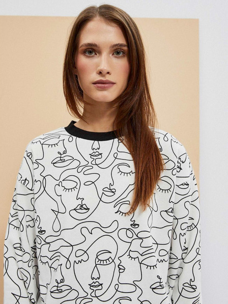 Moodo Schwarz-weißes Damen-Sweatshirt Moodo