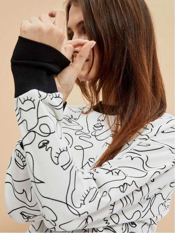 Moodo Schwarz-weißes Damen-Sweatshirt Moodo