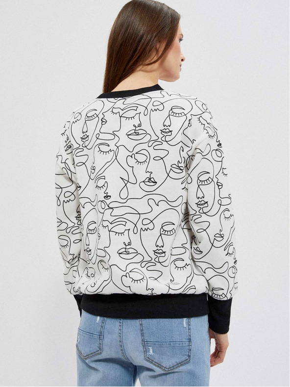 Moodo Schwarz-weißes Damen-Sweatshirt Moodo