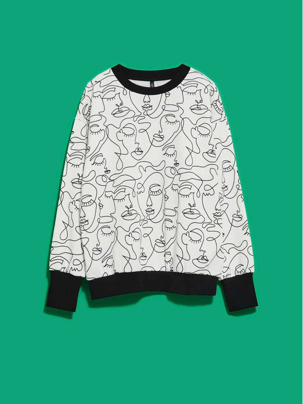 Moodo Schwarz-weißes Damen-Sweatshirt Moodo