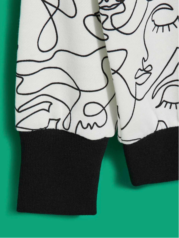 Moodo Schwarz-weißes Damen-Sweatshirt Moodo