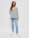 Moodo Schwarz-weiß gestreiftes Damen-Sweatshirt Moodo