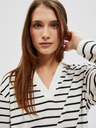 Moodo Schwarz-weiß gestreiftes Damen-Sweatshirt Moodo