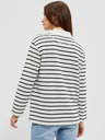 Moodo Schwarz-weiß gestreiftes Damen-Sweatshirt Moodo