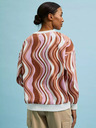 Moodo Rosa und braun gemustertes Damen-Sweatshirt Moodo
