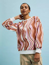 Moodo Rosa und braun gemustertes Damen-Sweatshirt Moodo