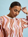 Moodo Rosa und braun gemustertes Damen-Sweatshirt Moodo
