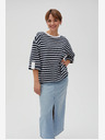 Moodo Weiß und blau gestreiftes Damen-Sweatshirt von Moodo