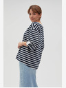 Moodo Weiß und blau gestreiftes Damen-Sweatshirt von Moodo