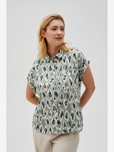Moodo Grünes gemustertes Damen-Shirt Moodo