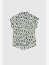 Moodo Grünes gemustertes Damen-Shirt Moodo
