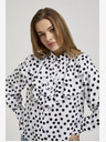 Moodo Schwarz-weißes Damen-Polka-Dot-Shirt Moodo