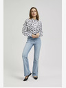 Moodo Schwarz-weißes Damen-Polka-Dot-Shirt Moodo