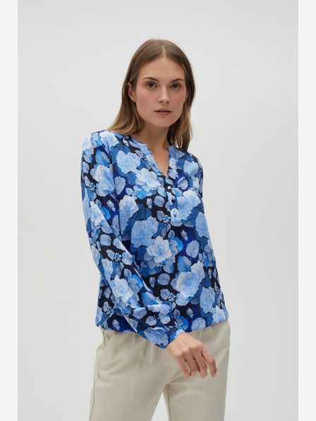 Moodo Blaue geblümte Damenbluse Moodo