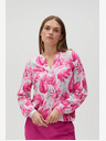 Moodo Weiß und rosa gemusterte Damenbluse Moodo
