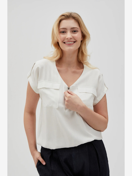 Moodo Weiß Damen Bluse Moodo