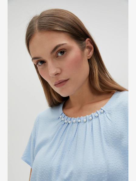 Moodo Hellblaue Damenbluse Moodo