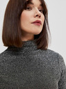 Moodo Schwarze Damenbluse mit Metallic-Faden Moodo