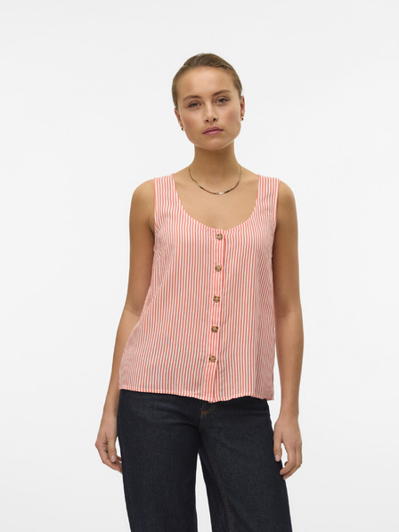 Vero Moda Weiß-orange gestreifte Damenbluse Vero Moda