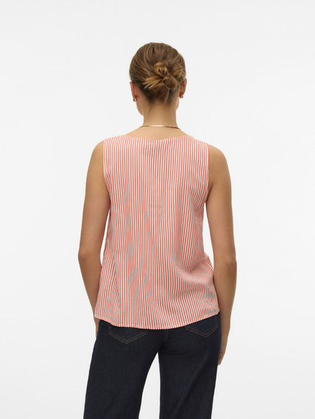 Vero Moda Weiß-orange gestreifte Damenbluse Vero Moda