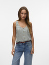 Vero Moda Weiß und grün gestreifte Damenbluse Vero Moda BUMPY