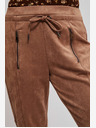 Moodo Braune Damen-Sweatpants aus Wildleder Moodo