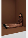 Moodo Braune Damen-Sweatpants aus Wildleder Moodo