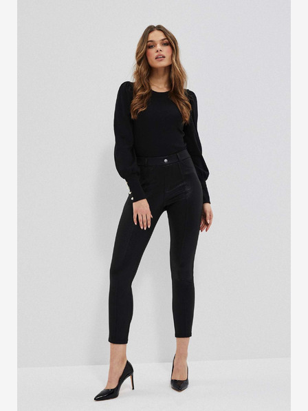 Moodo Schwarze Damen-Glanz-Leggings Moodo