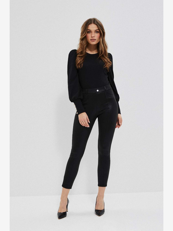 Moodo Schwarze Damen-Glanz-Leggings Moodo