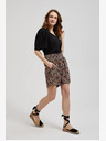 Moodo Schwarze Damen Blümchen Shorts Moodo