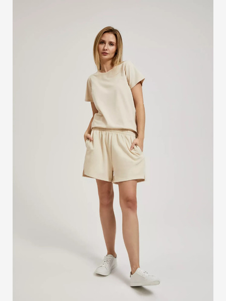 Moodo Beige Damen Sweatpants Shorts Moodo