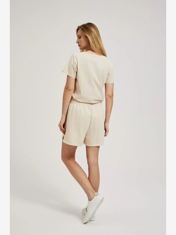 Moodo Beige Damen Sweatpants Shorts Moodo
