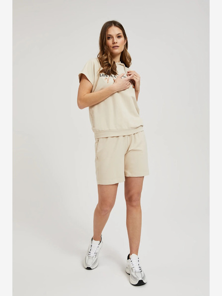 Moodo Beige Damen Sweatpants Shorts Moodo