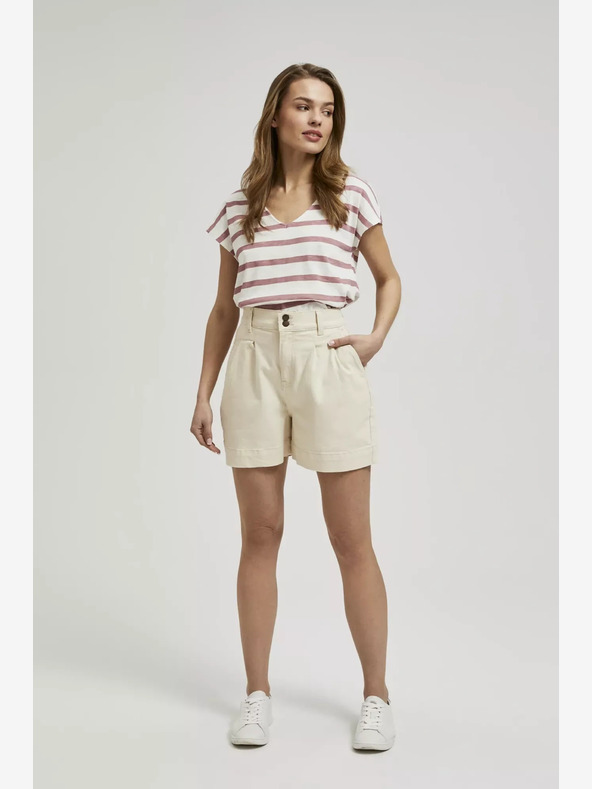 Moodo Beige Damen Shorts Moodo