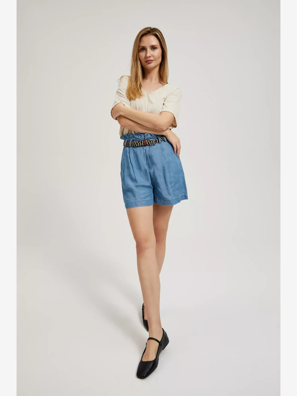 Moodo Blaue Damen Denim Shorts Moodo