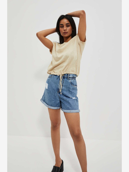 Moodo Blaue Damen Denim Shorts Moodo
