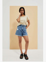 Moodo Blaue Damen Denim Shorts Moodo