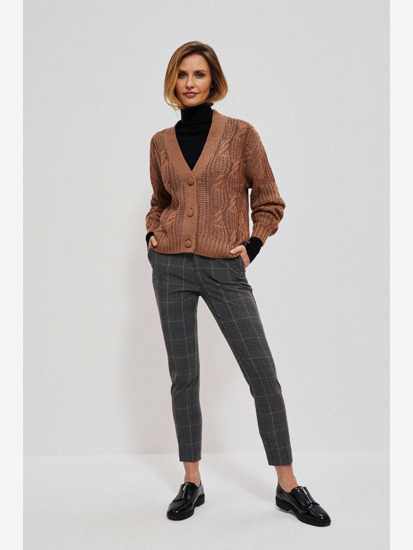 Moodo Moodo Grau Damen Karo-Hose