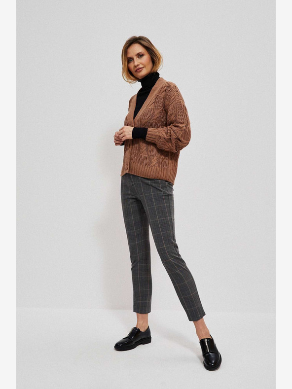 Moodo Moodo Grau Damen Karo-Hose