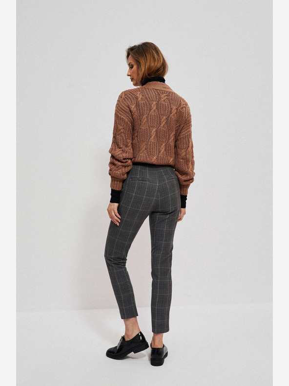 Moodo Moodo Grau Damen Karo-Hose