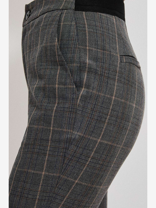 Moodo Moodo Grau Damen Karo-Hose