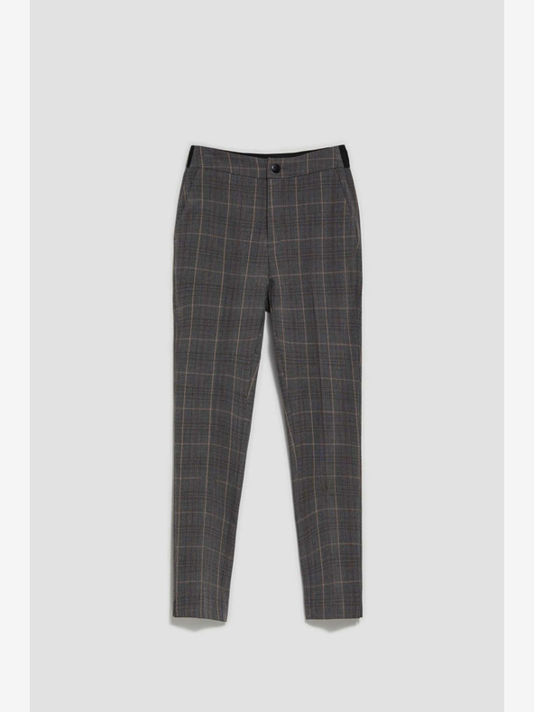 Moodo Moodo Grau Damen Karo-Hose