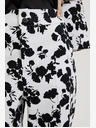 Moodo Schwarz-weiße Damen Blumenhose Moodo