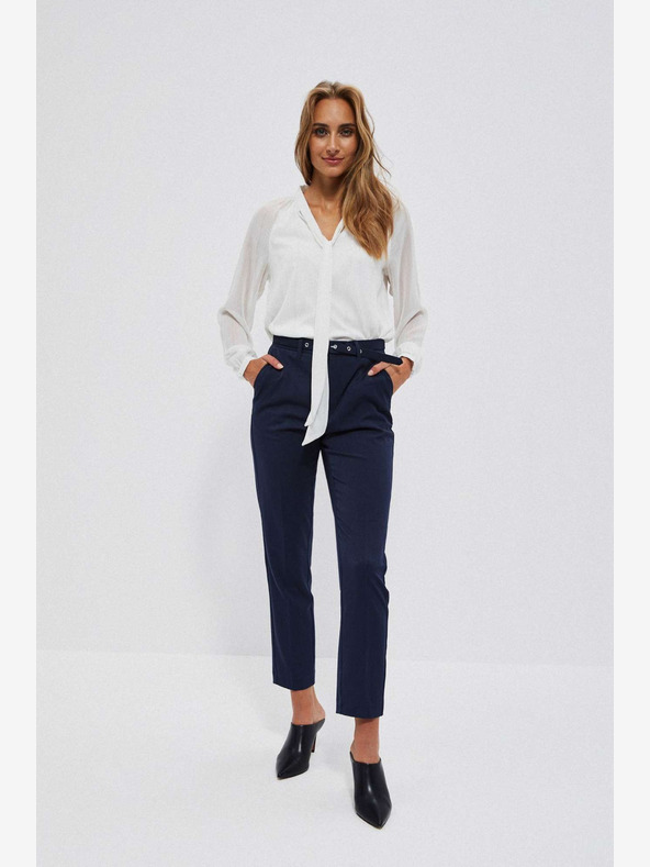 Moodo Dunkelblaue Damenhose mit Gürtel Moodo