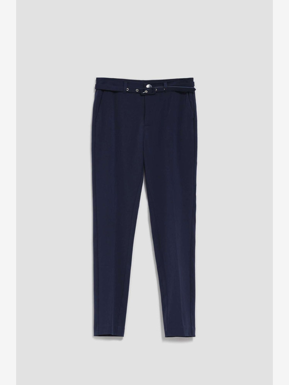 Moodo Dunkelblaue Damenhose mit Gürtel Moodo