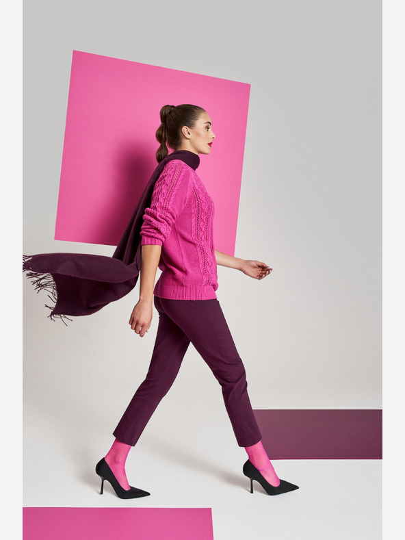 Moodo Moodo Burgunderfarbene Damenhosen