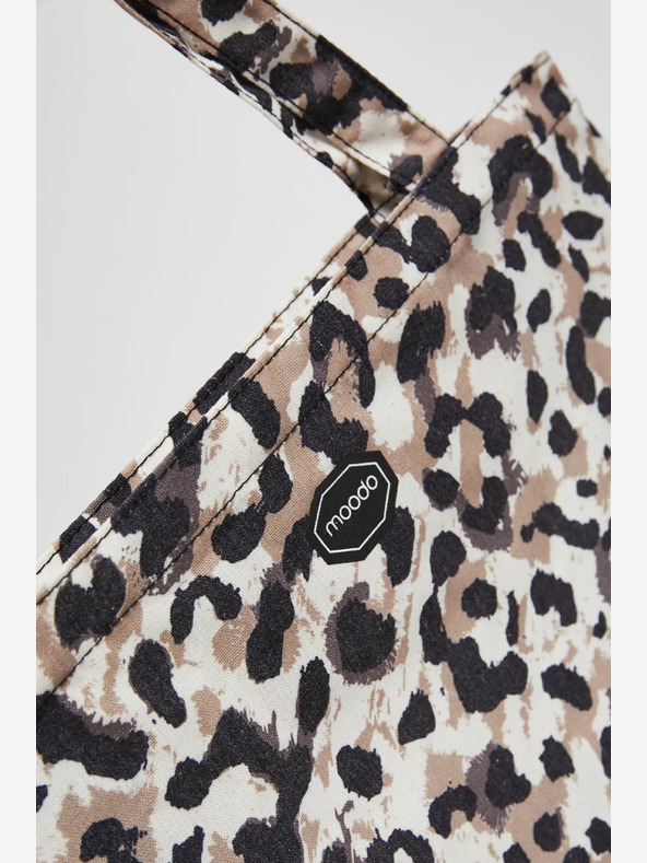 Moodo Moodo Weiß und Beige Gemusterte Damen Tasche