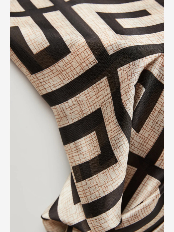 Moodo Beige und schwarz gemusterter Damenschal Moodo